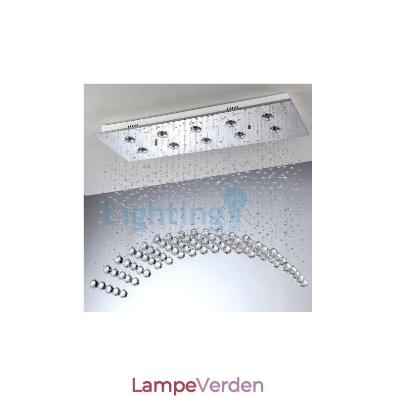 Moderne moderne lysekrone Flush-mount pendel armatur Krystal regndråbelys