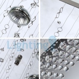 Moderne moderne lysekrone Flush-mount pendel armatur Krystal regndråbelys