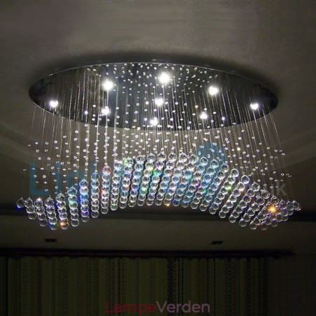 Moderne moderne lysekrone Flush-mount pendel armatur Krystal regndråbelys Moderne moderne lysekrone Flush-mount pendel armatur Krystal regndråbelys