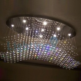 Moderne moderne lysekrone Flush-mount pendel armatur Krystal regndråbelys