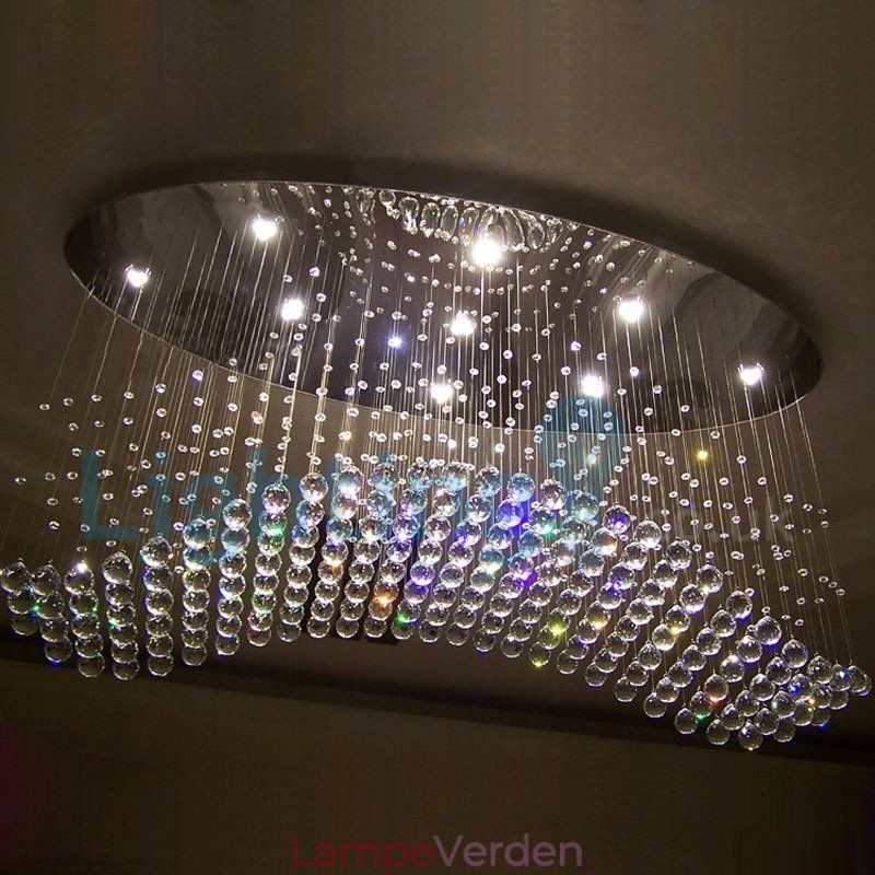 Moderne moderne lysekrone Flush-mount pendel armatur Krystal regndråbelys