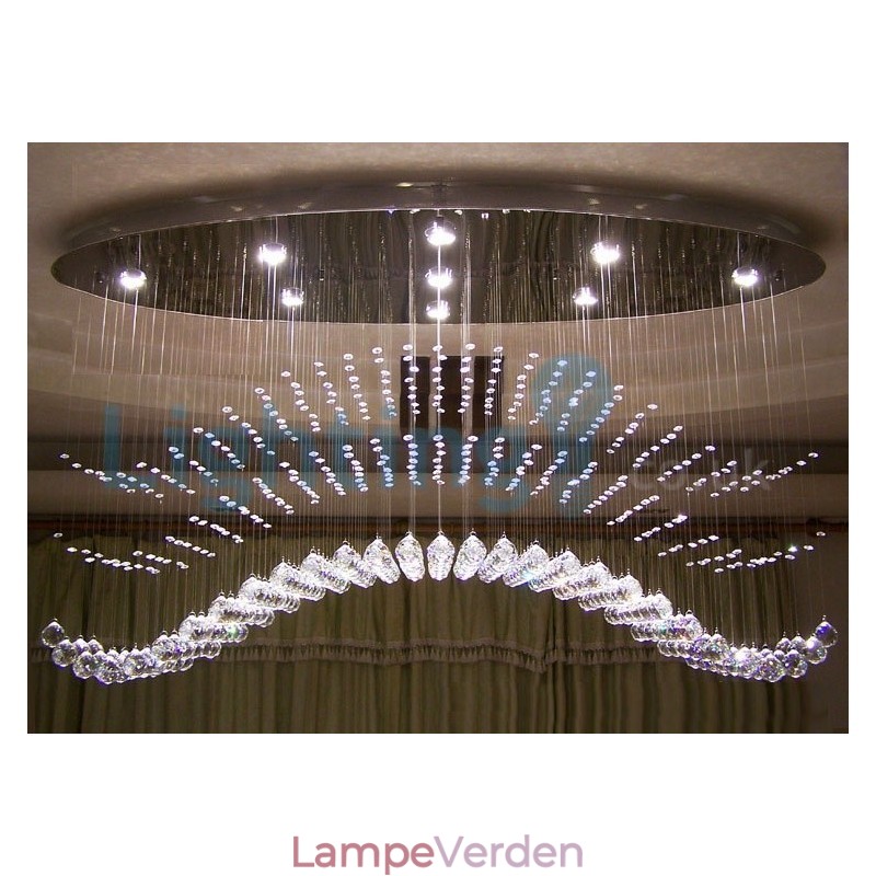 Moderne moderne lysekrone Flush-mount pendel armatur Krystal regndråbelys