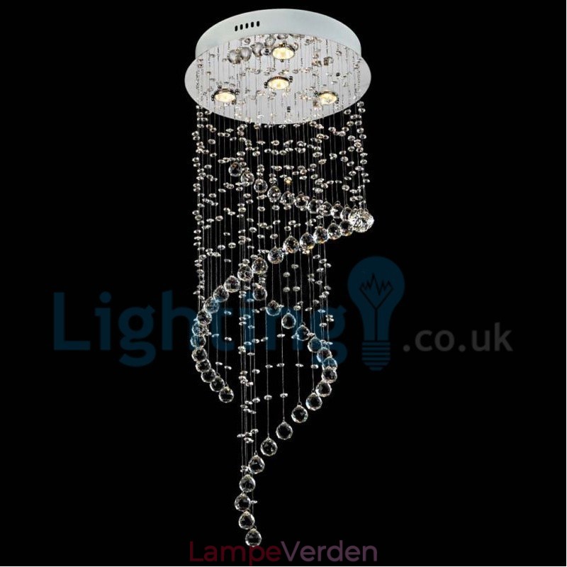Moderne moderne lysekrone Flush-mount pendel armatur Krystal regndråbelys