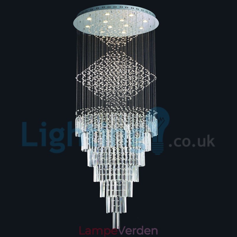 Moderne moderne lysekrone Flush-mount pendel armatur Krystal regndråbelys
