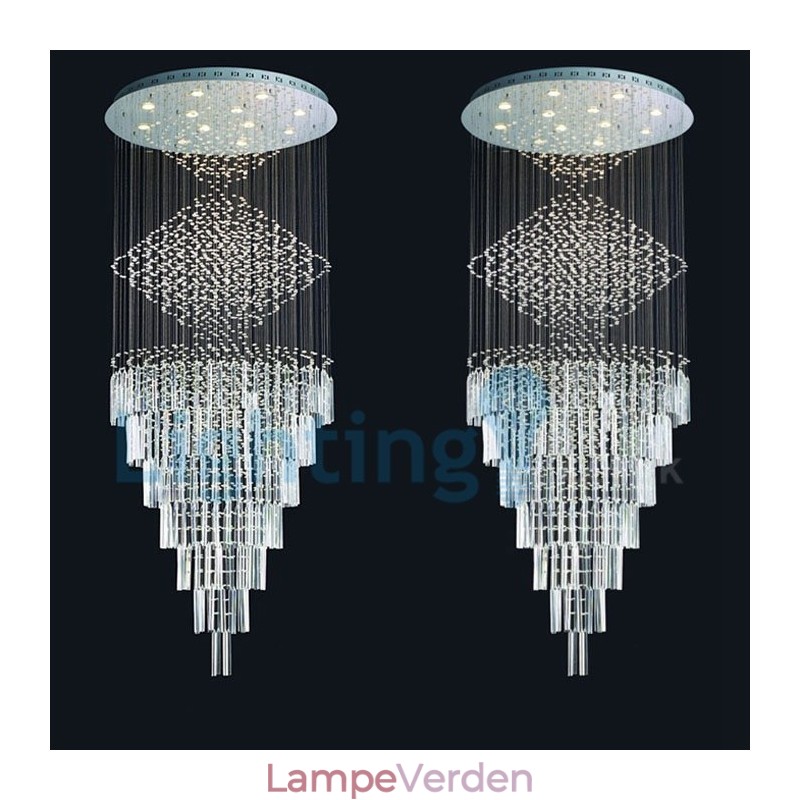 Moderne moderne lysekrone Flush-mount pendel armatur Krystal regndråbelys