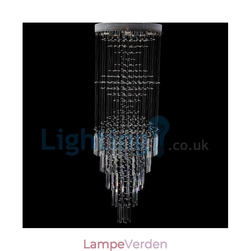 Moderne moderne lysekrone Flush-mount pendel armatur Krystal regndråbelys