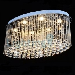 Moderne moderne lysekrone Flush-mount pendel armatur Krystal regndråbelys