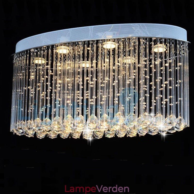 Moderne moderne lysekrone Flush-mount pendel armatur Krystal regndråbelys