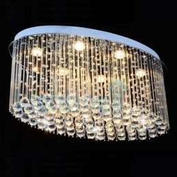 Moderne moderne lysekrone Flush-mount pendel armatur Krystal regndråbelys