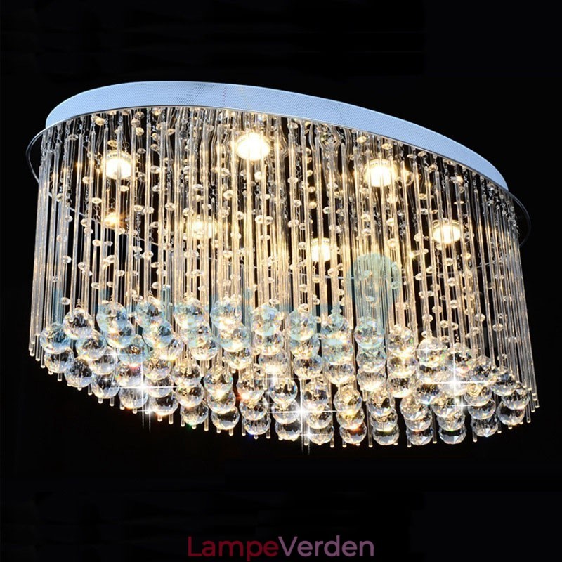 Moderne moderne lysekrone Flush-mount pendel armatur Krystal regndråbelys