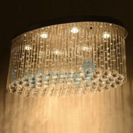 Moderne moderne lysekrone Flush-mount pendel armatur Krystal regndråbelys