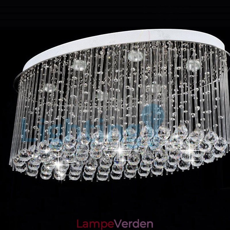 Moderne moderne lysekrone Flush-mount pendel armatur Krystal regndråbelys