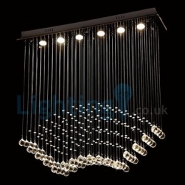 Moderne moderne lysekrone Flush-mount pendel armatur Krystal regndråbelys