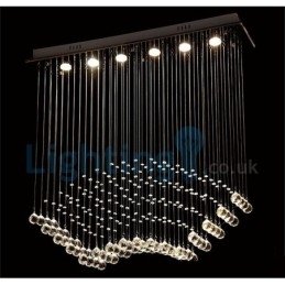 Moderne moderne lysekrone Flush-mount pendel armatur Krystal regndråbelys