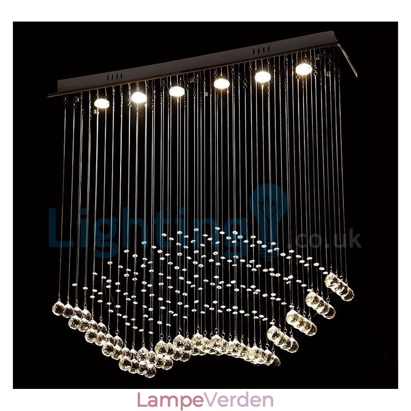 Moderne moderne lysekrone Flush-mount pendel armatur Krystal regndråbelys