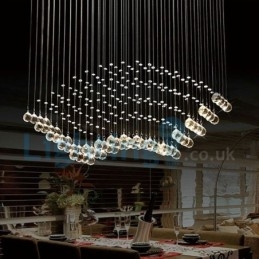 Moderne moderne lysekrone Flush-mount pendel armatur Krystal regndråbelys