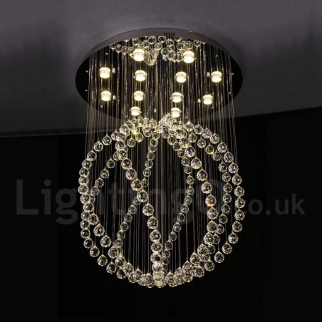 Moderne moderne lysekrone Flush-mount pendel armatur Krystal regndråbelys Moderne moderne lysekrone Flush-mount pendel armatur Krystal regndråbelys
