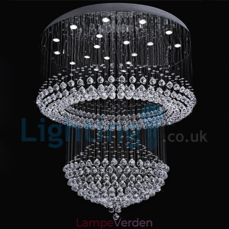 Moderne moderne lysekrone Flush-mount pendel armatur Krystal regndråbelys