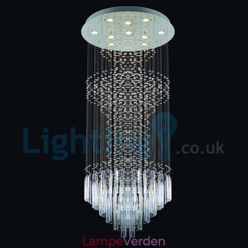 Moderne moderne lysekrone Flush-mount pendel armatur Krystal regndråbelys