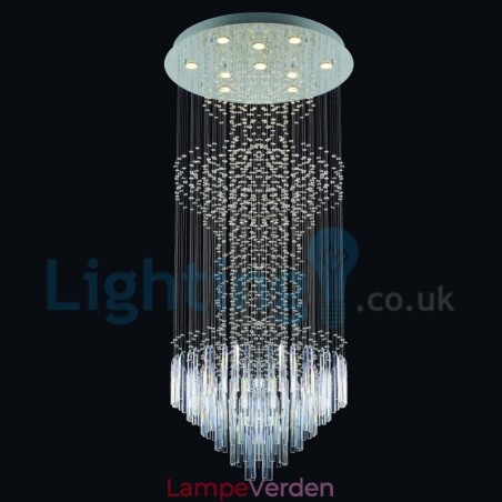 Moderne moderne lysekrone Flush-mount pendel armatur Krystal regndråbelys Moderne moderne lysekrone Flush-mount pendel armatur Krystal regndråbelys