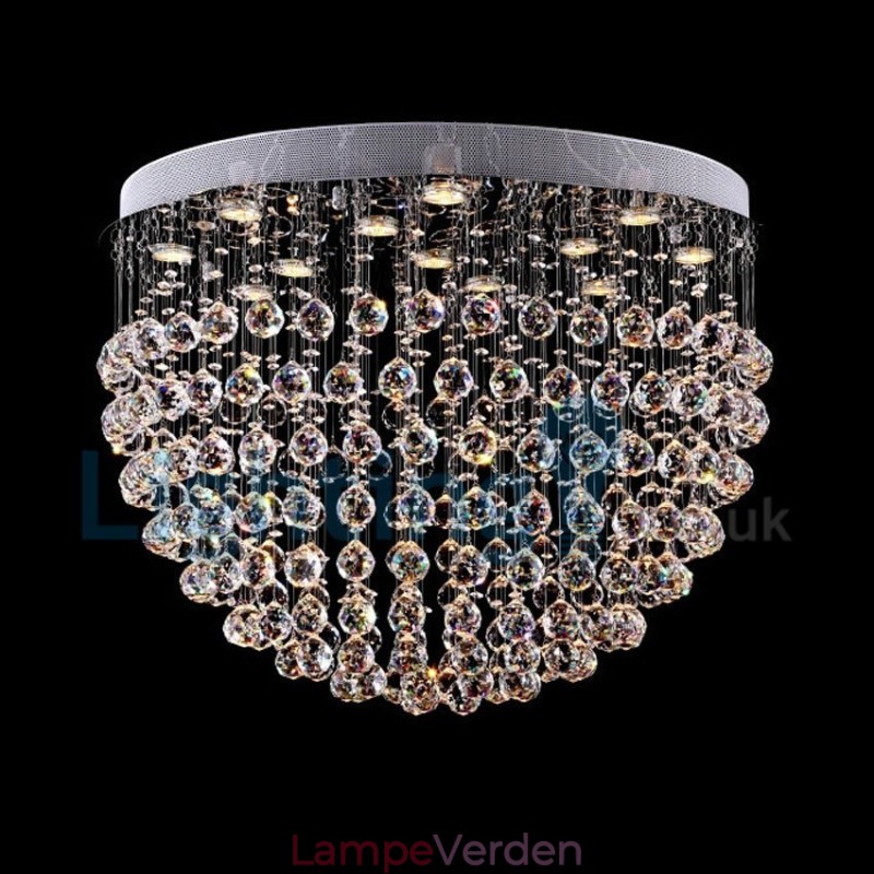 Moderne moderne lysekrone Flush-mount pendel armatur Krystal regndråbelys