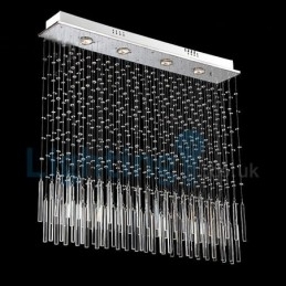 Moderne moderne lysekrone Flush-mount pendel armatur Krystal regndråbelys