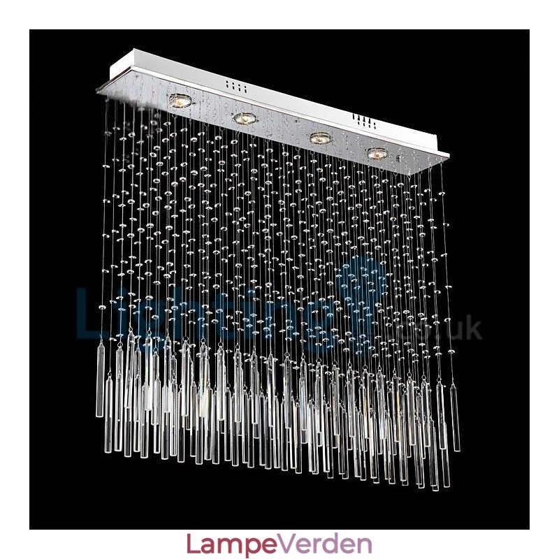 Moderne moderne lysekrone Flush-mount pendel armatur Krystal regndråbelys