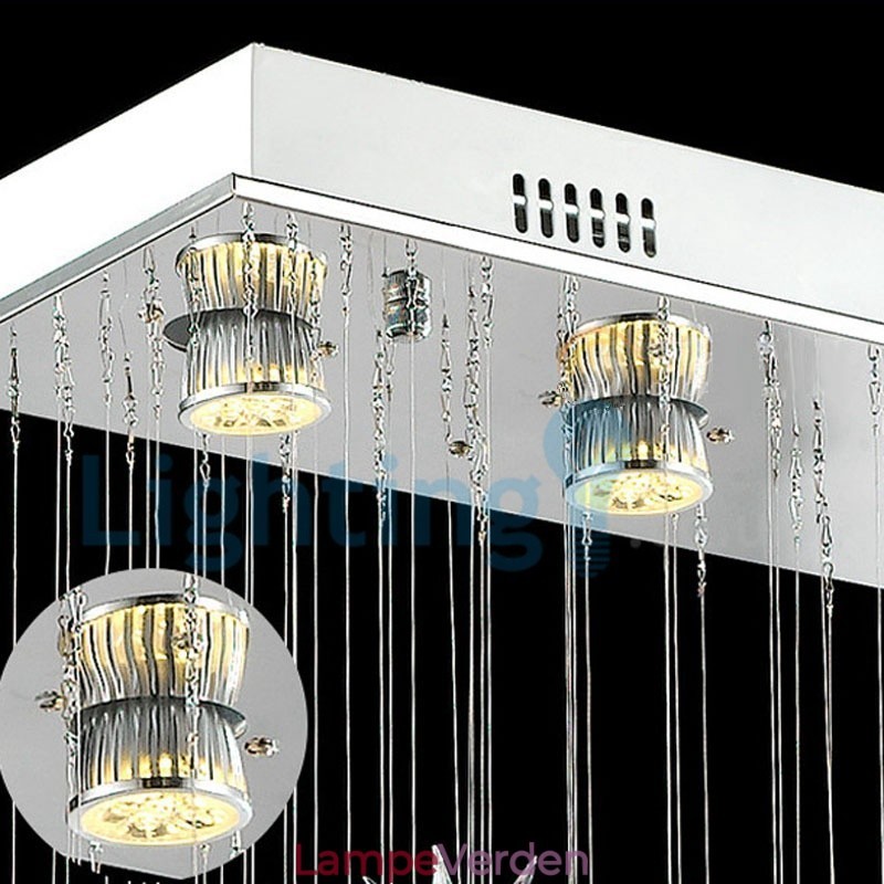 Moderne moderne lysekrone Flush-mount pendel armatur Krystal regndråbelys