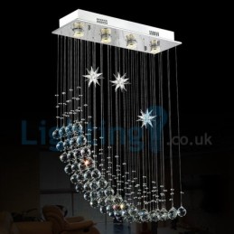Moderne moderne lysekrone Flush-mount pendel armatur Krystal regndråbelys