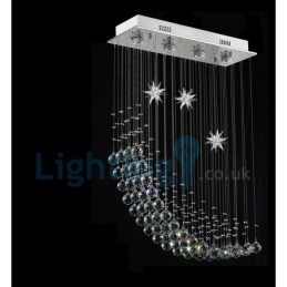 Moderne moderne lysekrone Flush-mount pendel armatur Krystal regndråbelys