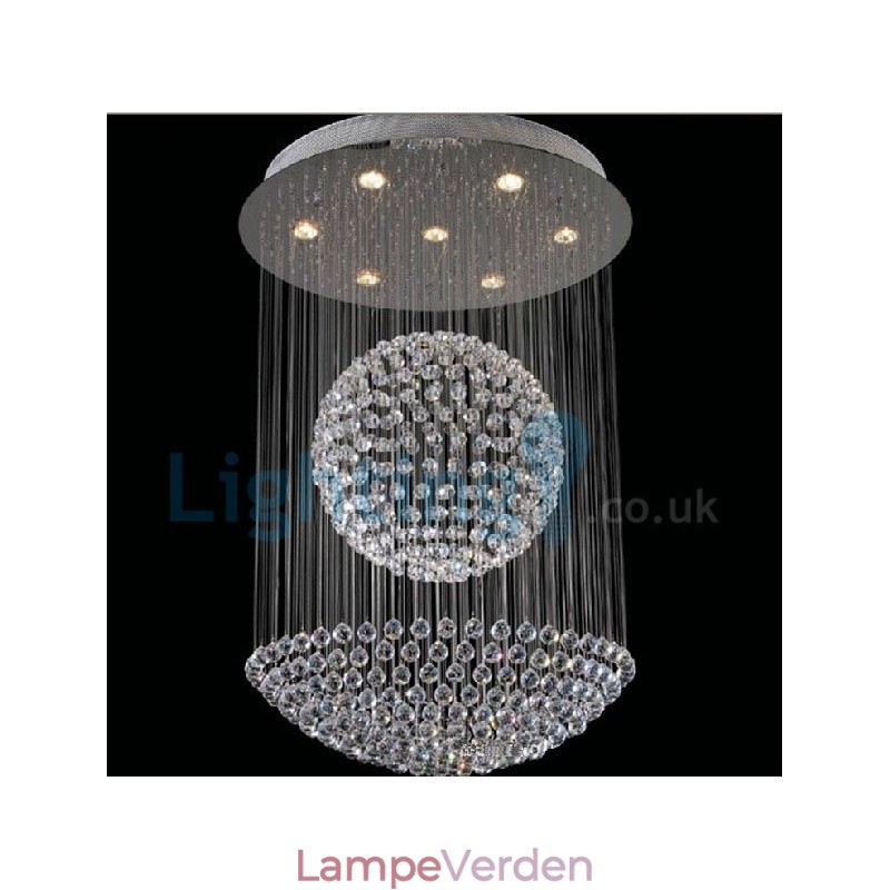 Moderne moderne lysekrone Flush-mount pendel armatur Krystal regndråbelys