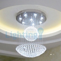 Moderne moderne lysekrone Flush-mount pendel armatur Krystal regndråbelys