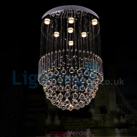 Moderne moderne lysekrone Flush-mount pendel armatur Krystal regndråbelys