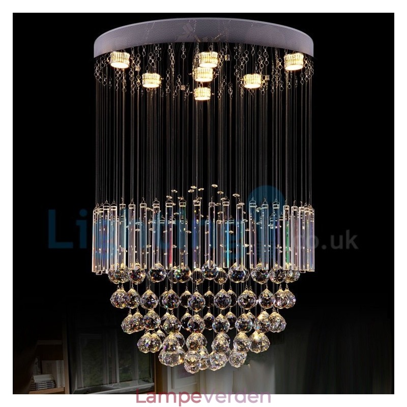 Moderne moderne lysekrone Flush-mount pendel armatur Krystal regndråbelys