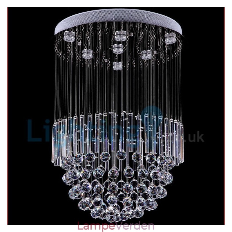 Moderne moderne lysekrone Flush-mount pendel armatur Krystal regndråbelys