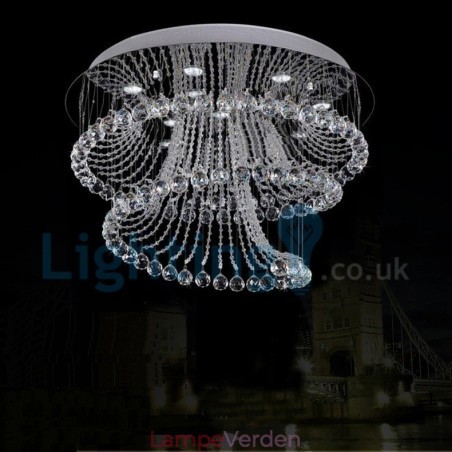 Moderne moderne lysekrone Flush-mount pendel armatur Krystal regndråbelys Moderne moderne lysekrone Flush-mount pendel armatur Krystal regndråbelys