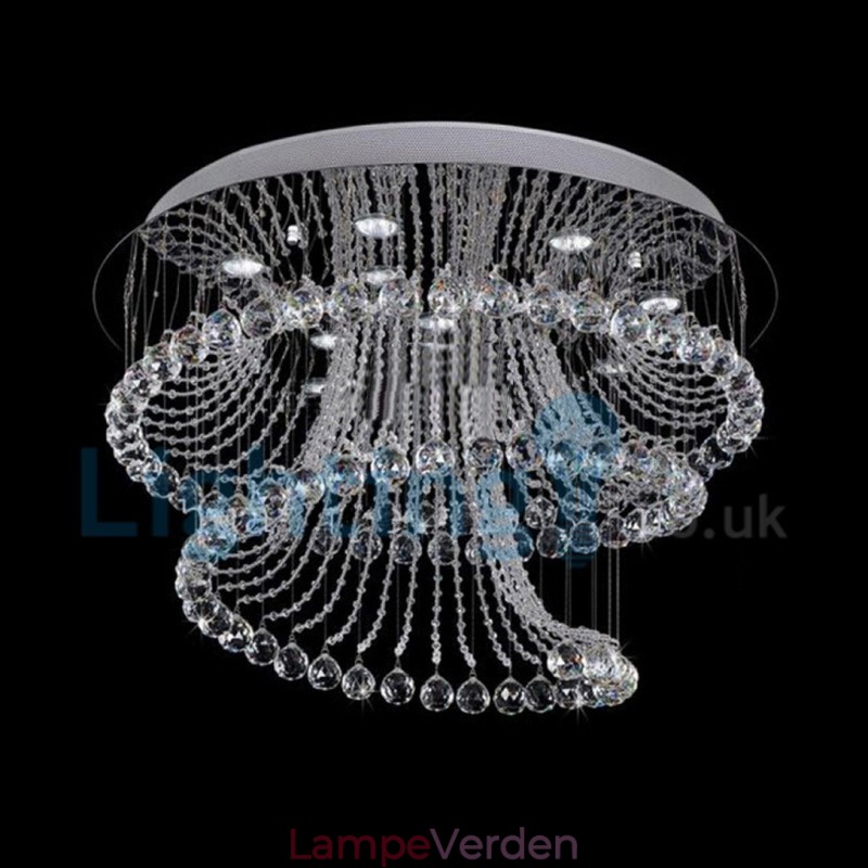 Moderne moderne lysekrone Flush-mount pendel armatur Krystal regndråbelys