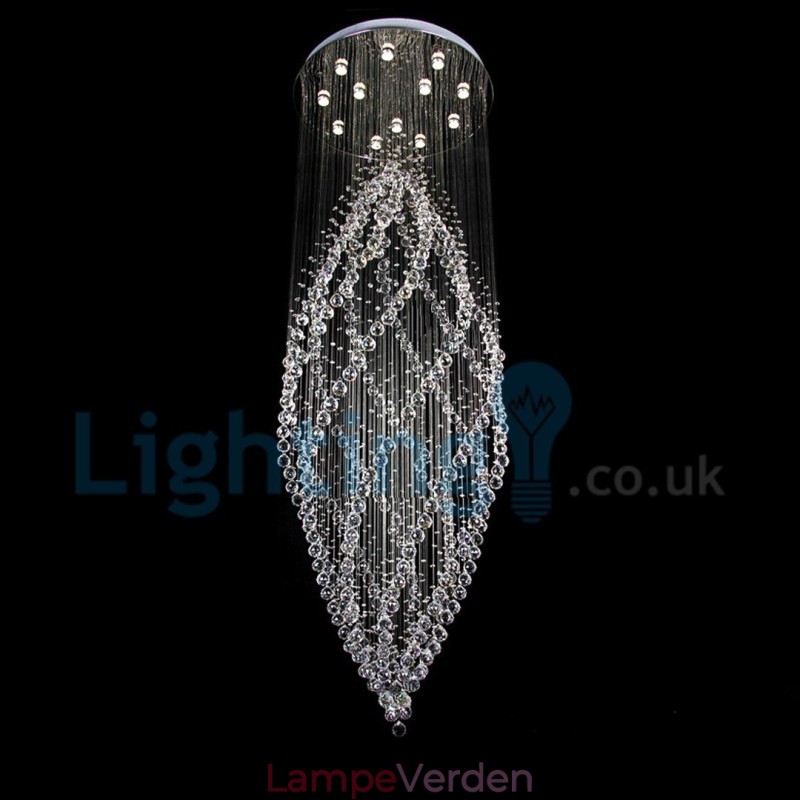 Moderne moderne lysekrone Flush-mount pendel armatur Krystal regndråbelys