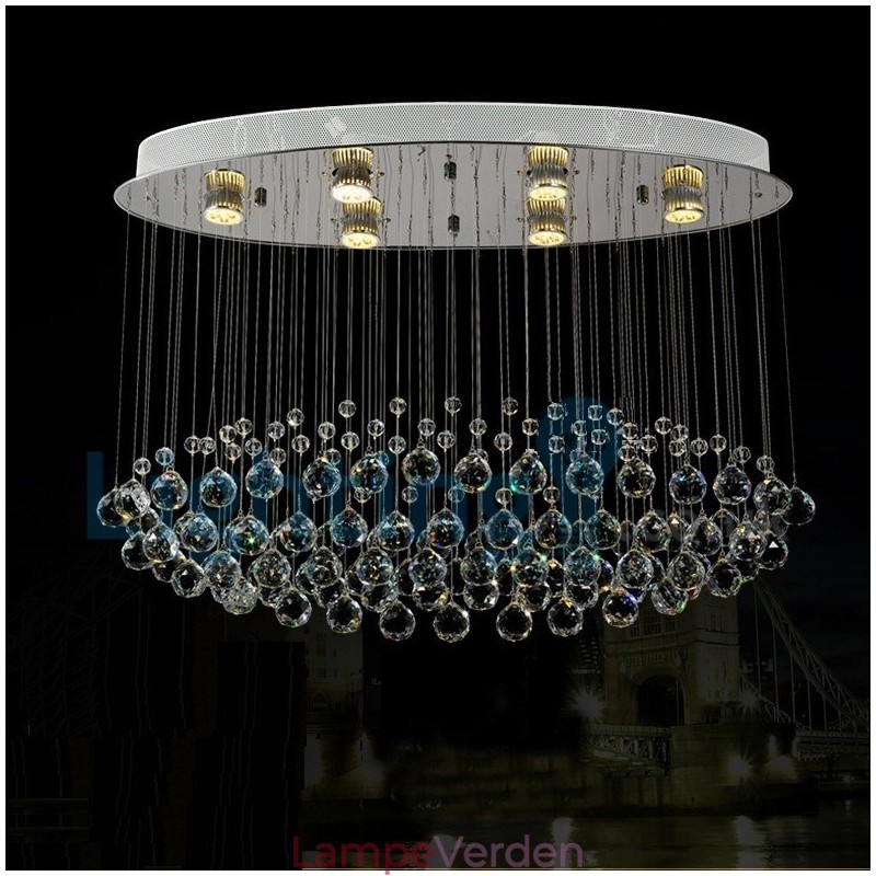 Moderne moderne lysekrone Flush-mount pendel armatur Krystal regndråbelys