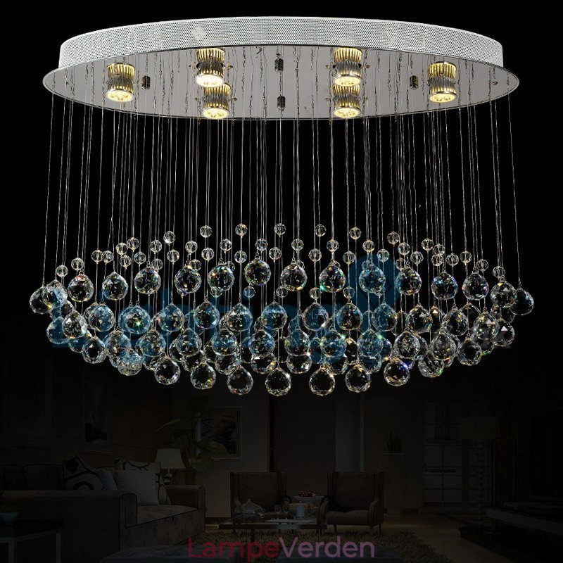 Moderne moderne lysekrone Flush-mount pendel armatur Krystal regndråbelys