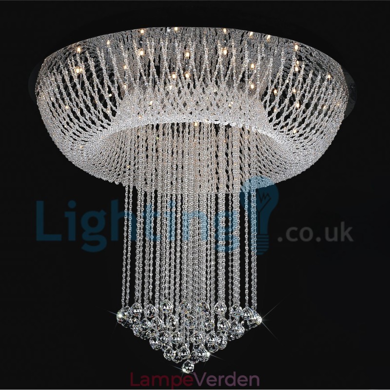 Moderne moderne lysekrone Flush-mount pendel armatur Krystal regndråbelys