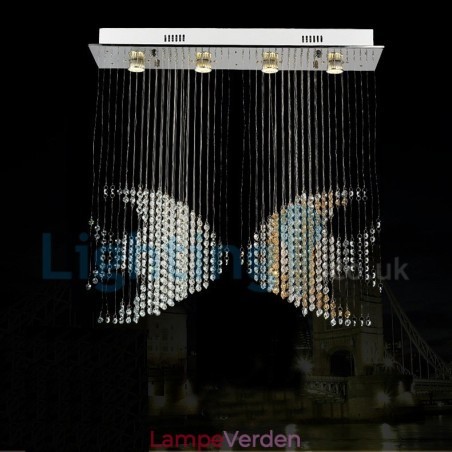 Moderne moderne lysekrone Flush-mount pendel armatur Krystal regndråbelys