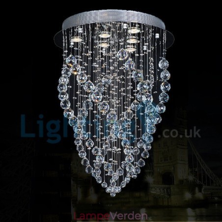 Moderne moderne lysekrone Flush-mount pendel armatur Krystal regndråbelys Moderne moderne lysekrone Flush-mount pendel armatur Krystal regndråbelys