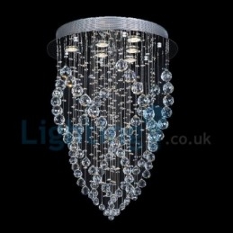 Moderne moderne lysekrone Flush-mount pendel armatur Krystal regndråbelys