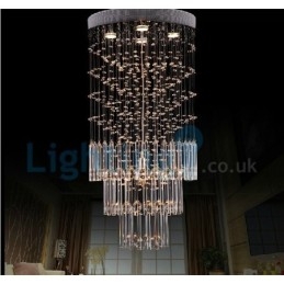 Moderne moderne lysekrone Flush-mount pendel armatur Krystal regndråbelys