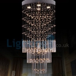 Moderne moderne lysekrone Flush-mount pendel armatur Krystal regndråbelys