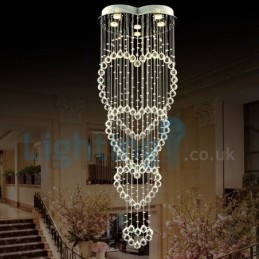 Moderne moderne lysekrone Flush-mount pendel armatur Krystal regndråbelys