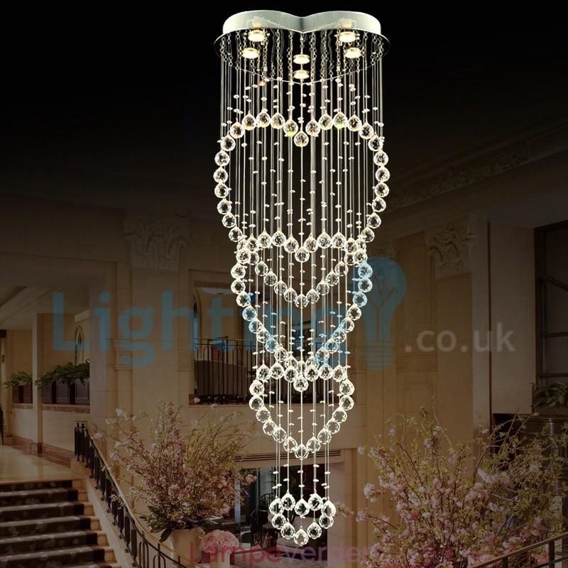 Moderne moderne lysekrone Flush-mount pendel armatur Krystal regndråbelys