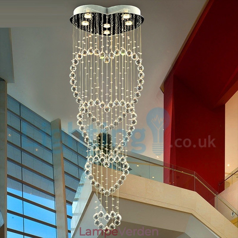 Moderne moderne lysekrone Flush-mount pendel armatur Krystal regndråbelys