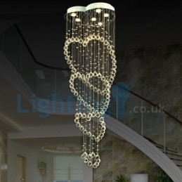 Moderne moderne lysekrone Flush-mount pendel armatur Krystal regndråbelys